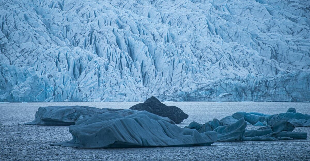 Stunning view of icebergs and glacier capturing the serene beauty of icy landscapes