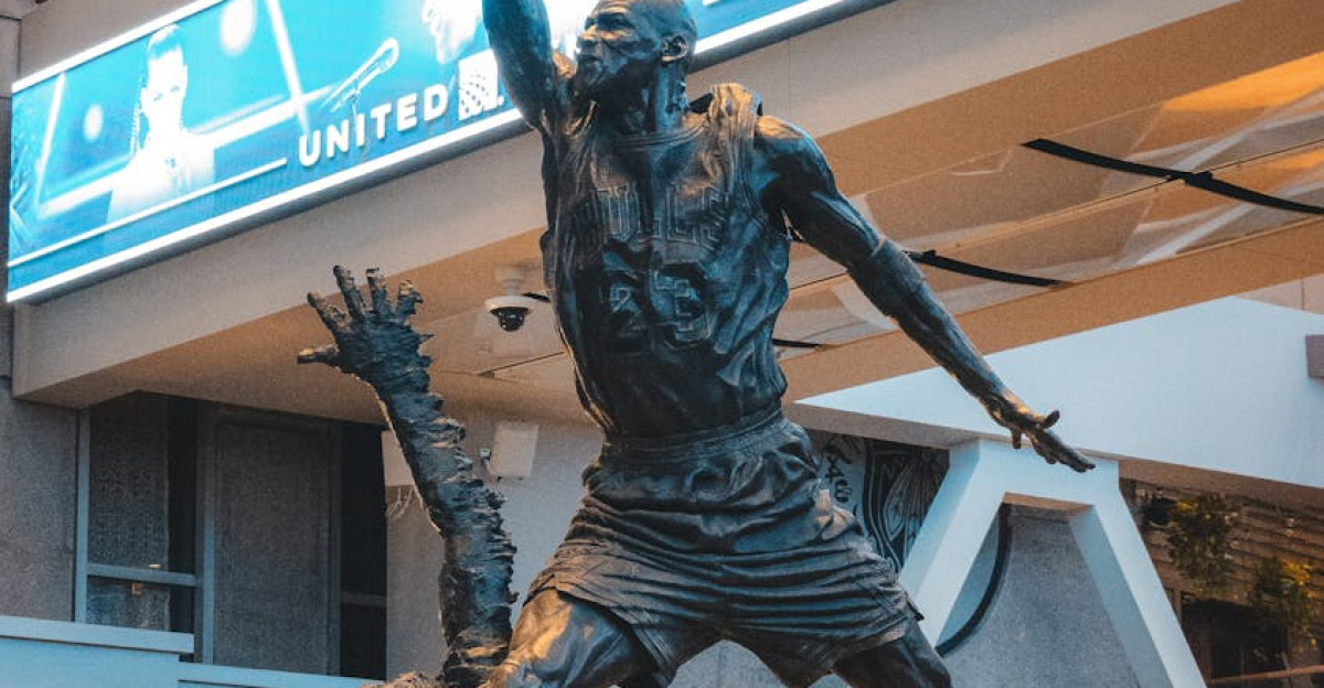 Michael Jordan statue in United Center atrium Chicago Bulls legend