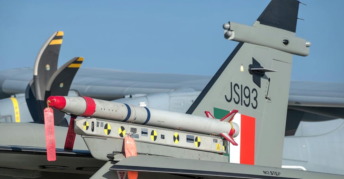 Aircraft tail with missile at Aero India in Bengaluru Detailed close-up for aviation enthusiasts