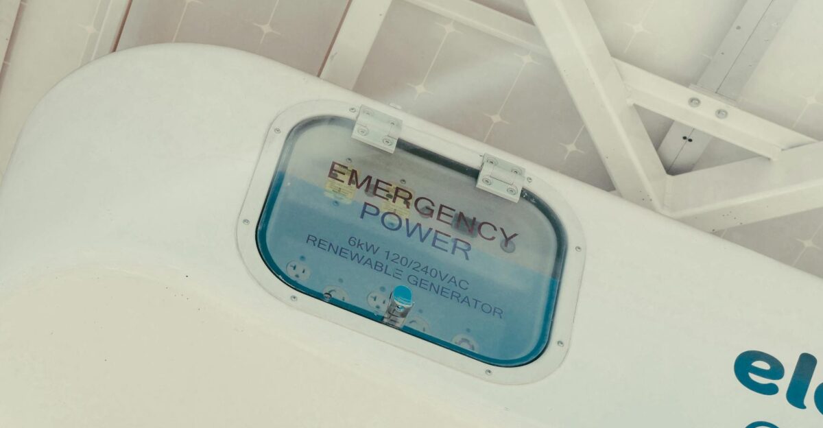 Image of an emergency power generator powered by renewable energy featuring clean technology concepts