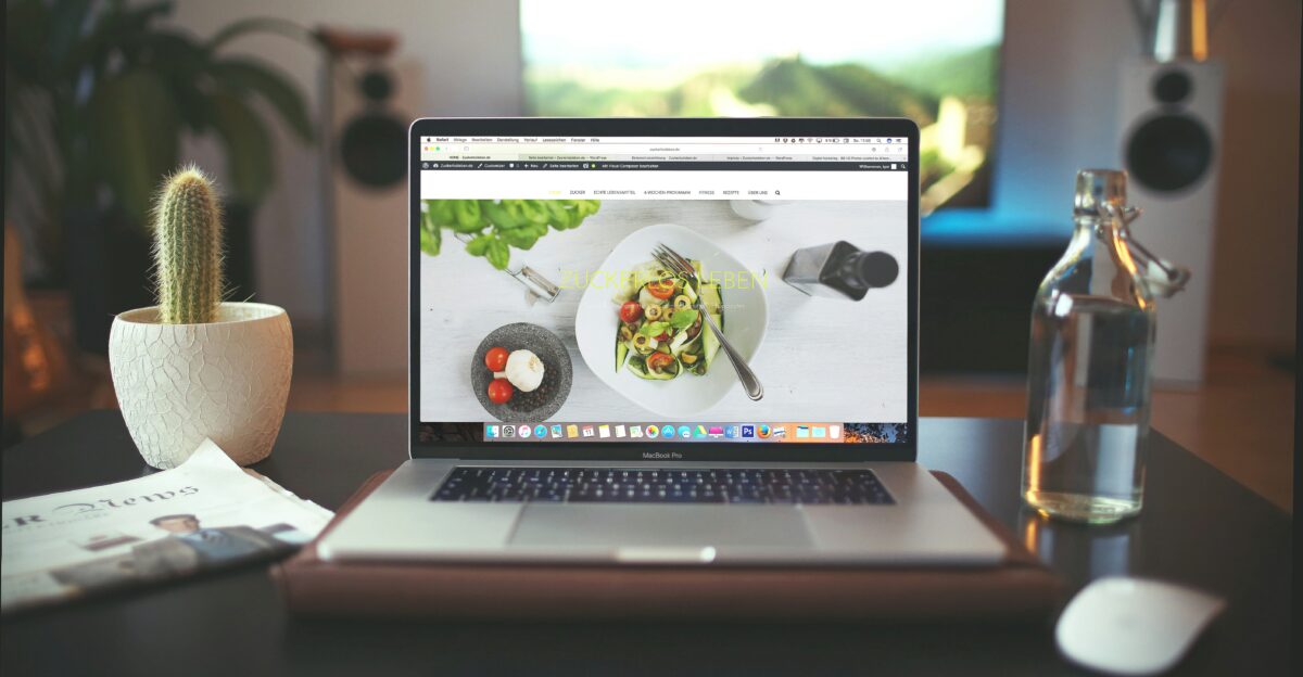 MacBook Pro showing vegetable dish