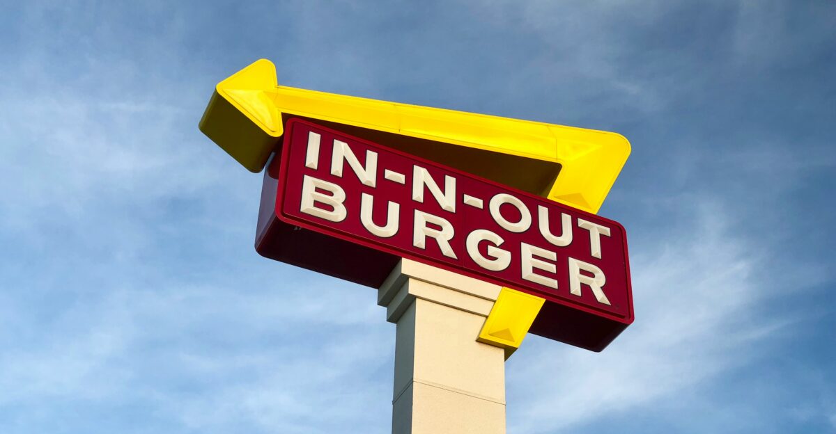 yellow and red In-N-Out Burger signage