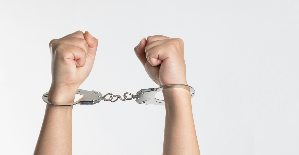 person showing handcuff