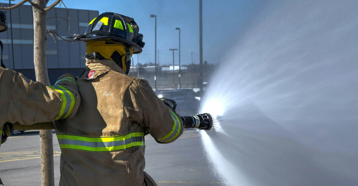 time lapse photography of two firemen