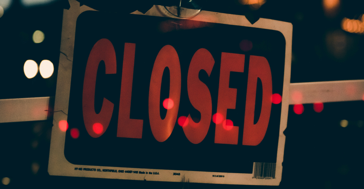 red and black closed sign