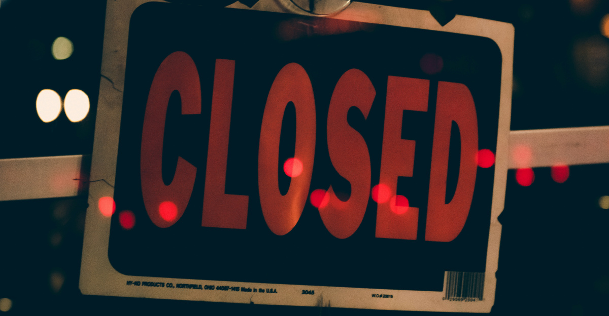 red and black closed sign