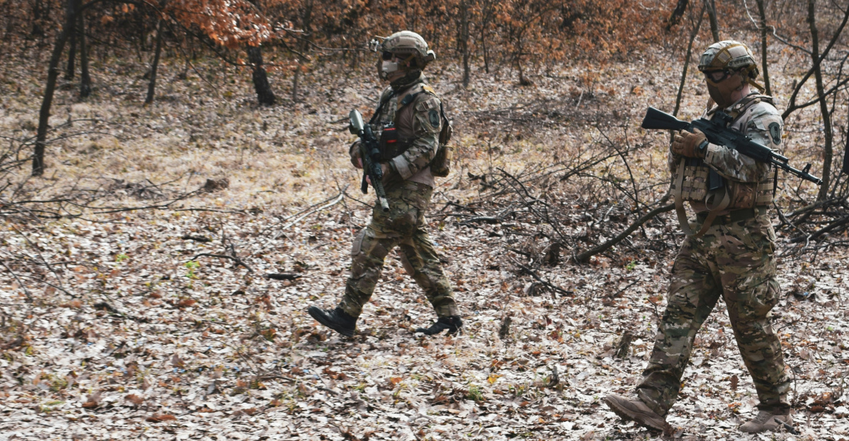 three soldiers at the forest