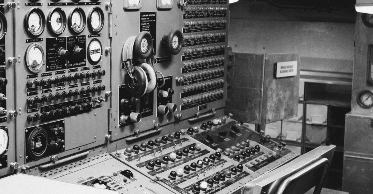 grayscale photo of audio mixer