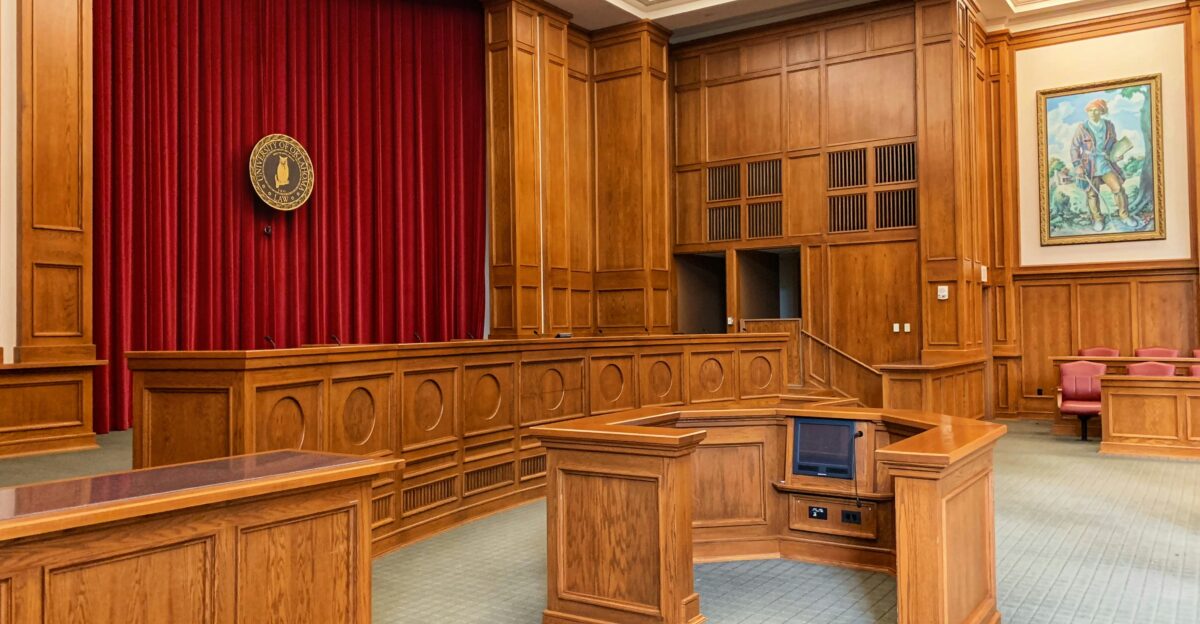architectural photography of trial court interior view