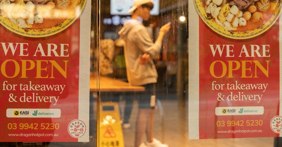 red and brown labeled box