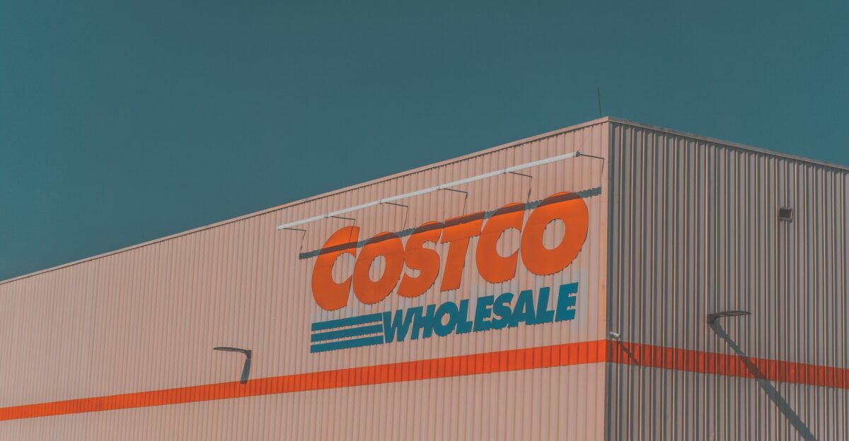 a building with a sign that says costco whole sale