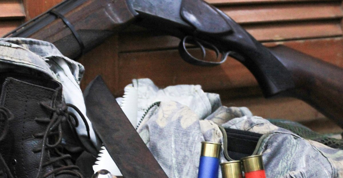 black leather work boots beside black and gray knife
