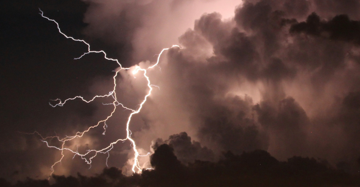 lightning strike on black clouds