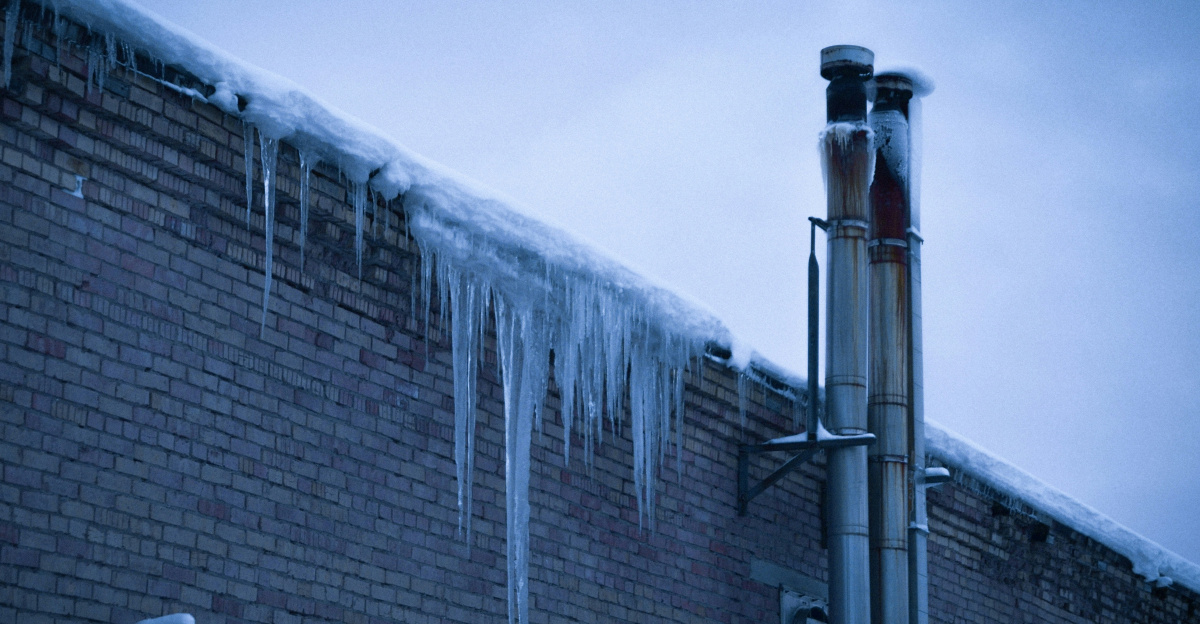 gray metal pipe on brown brick wall