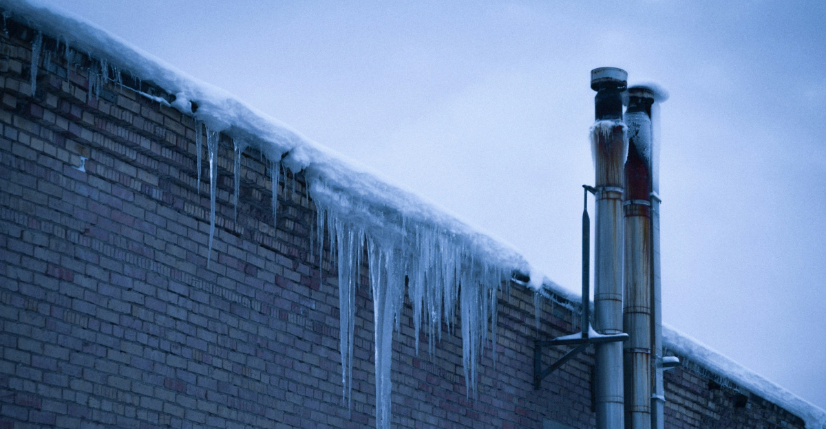 gray metal pipe on brown brick wall