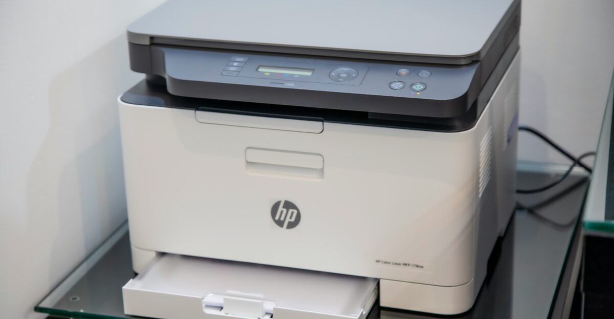 white and gray hp all in one printer