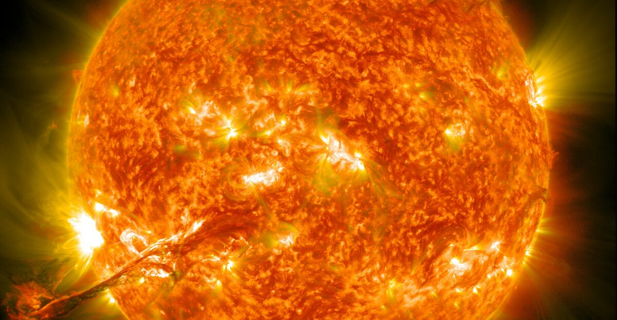 The sun with a corona mass ejection