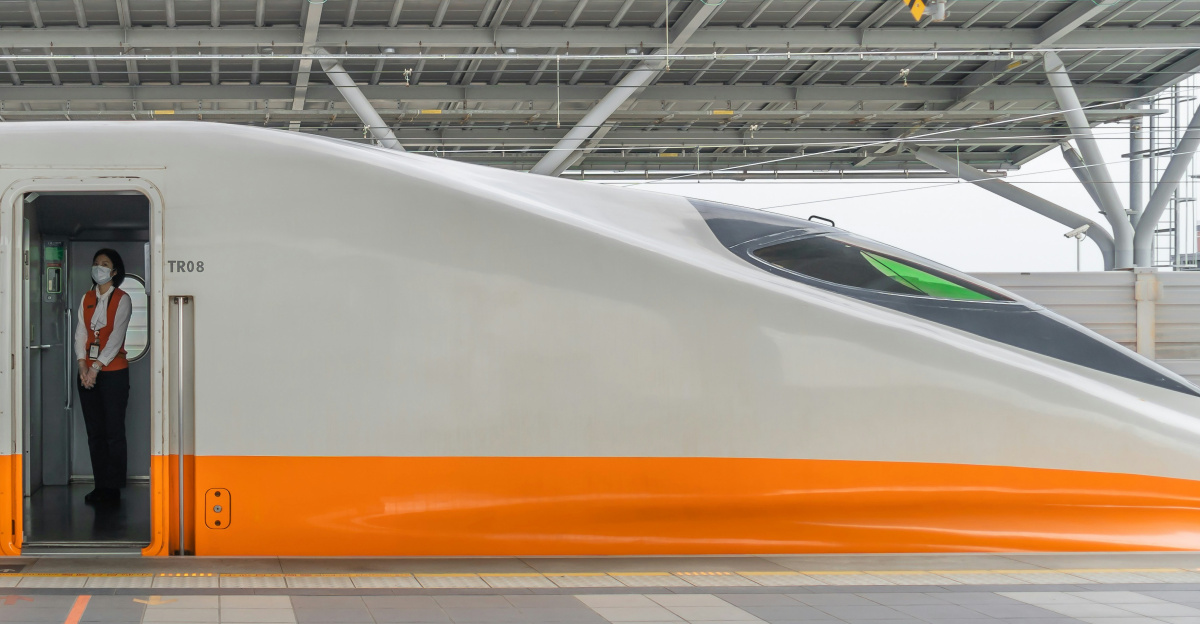 white orange and yellow train