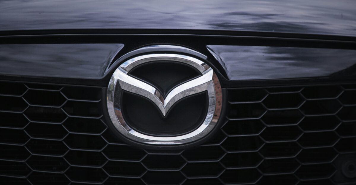 a close up of the front grill of a car