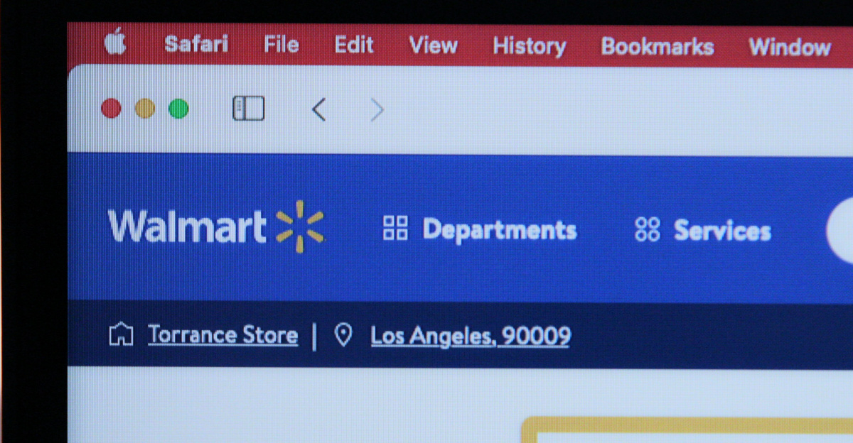 a computer screen with the walmart logo on it