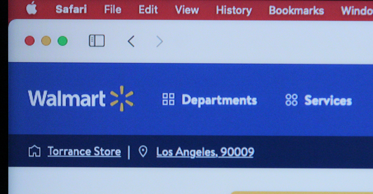 a computer screen with the walmart logo on it