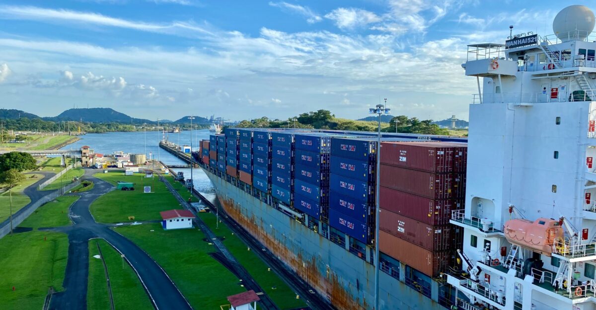 a large cargo ship in a body of water