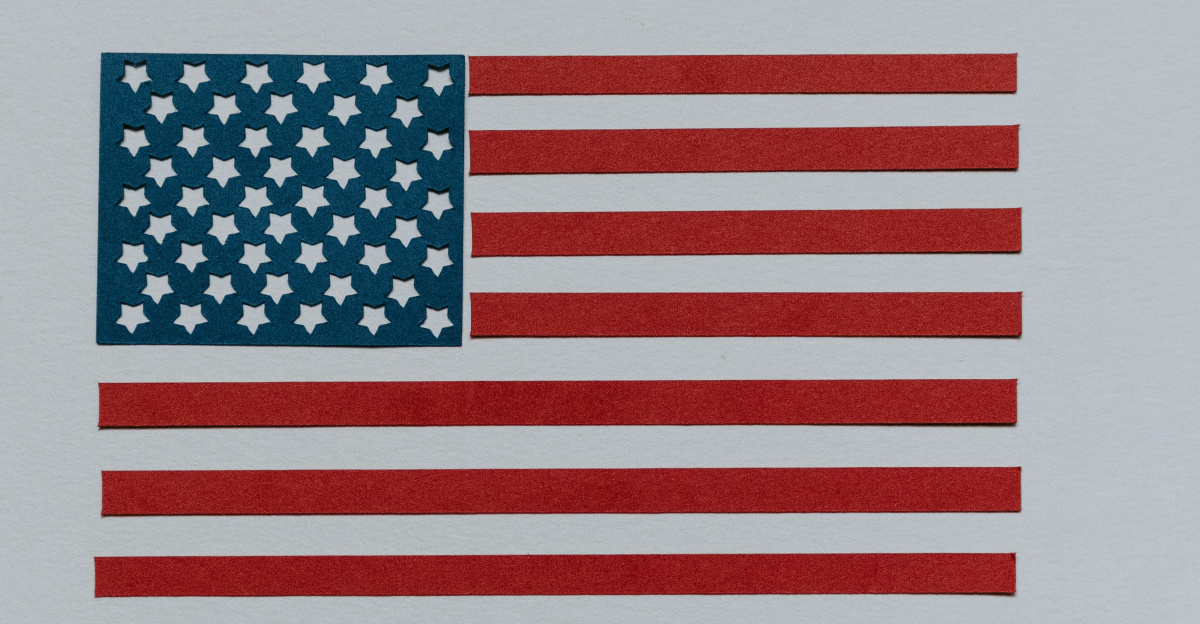 an american flag on a white background