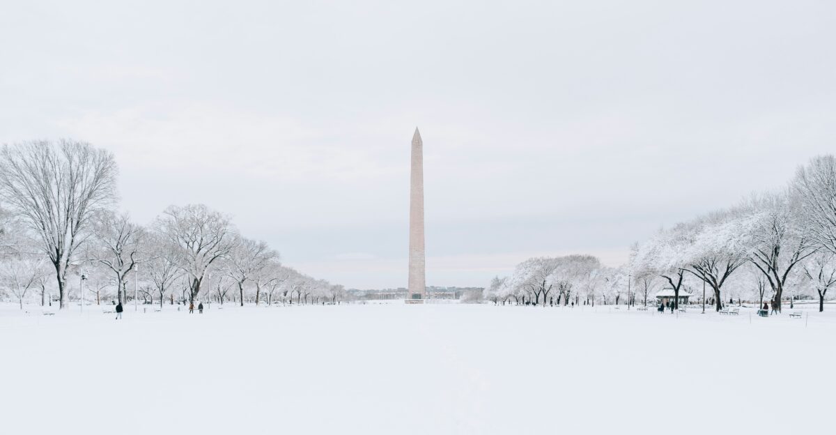 a snow covered field
