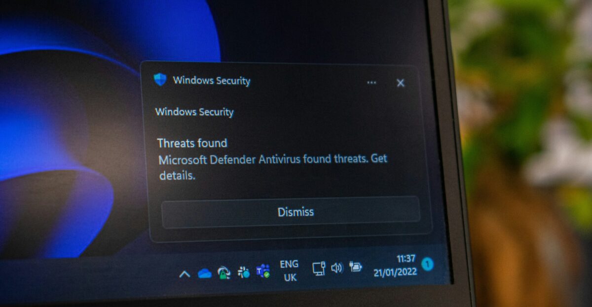 the screen of a laptop with the windows security button highlighted