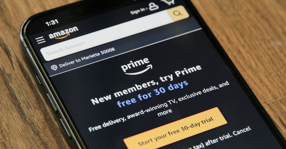 an amazon prime app on a cell phone