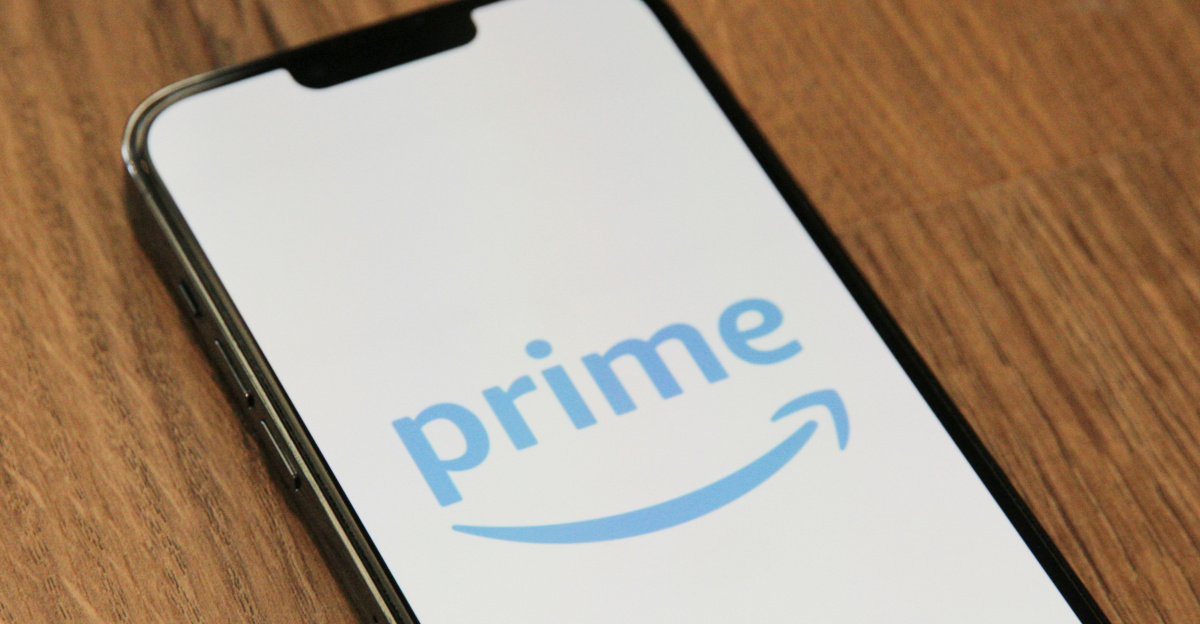 a phone with the amazon prime logo on it