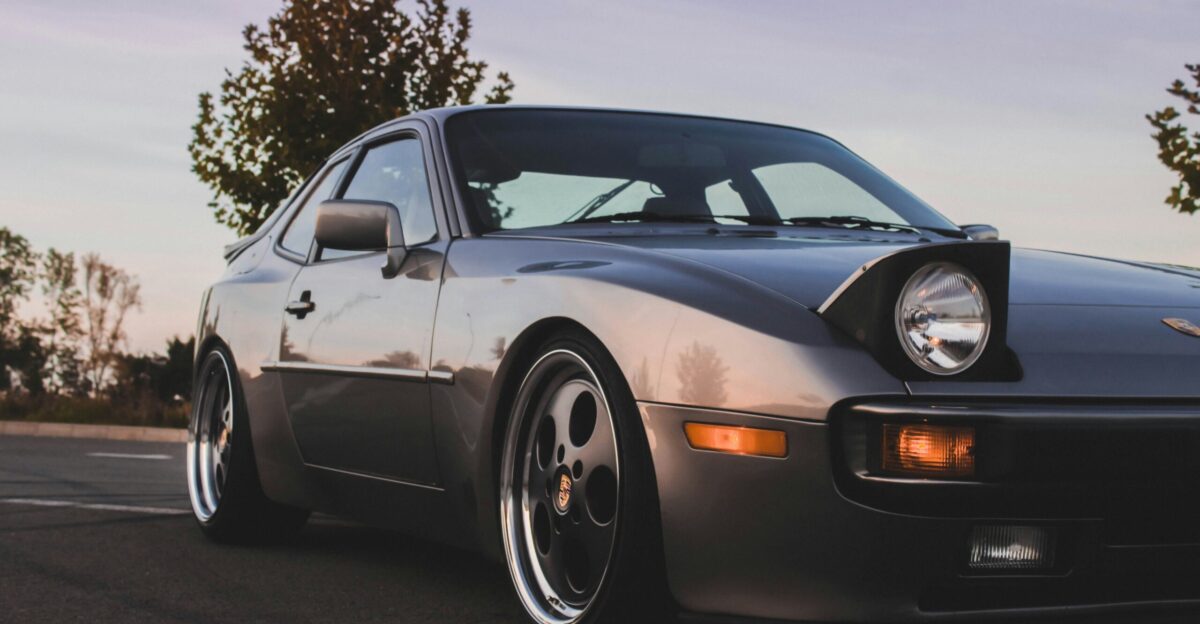 a black car on a road