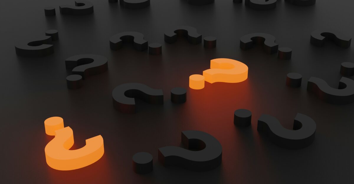 a group of white and orange objects