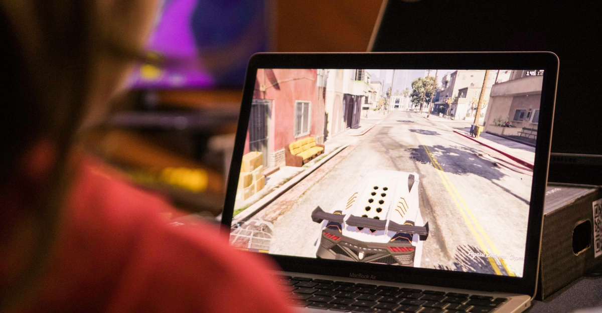 a person using a laptop