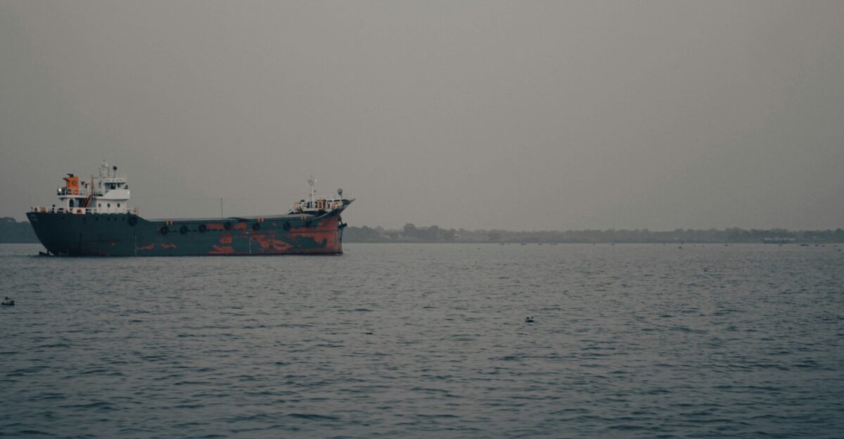 a large ship in the water