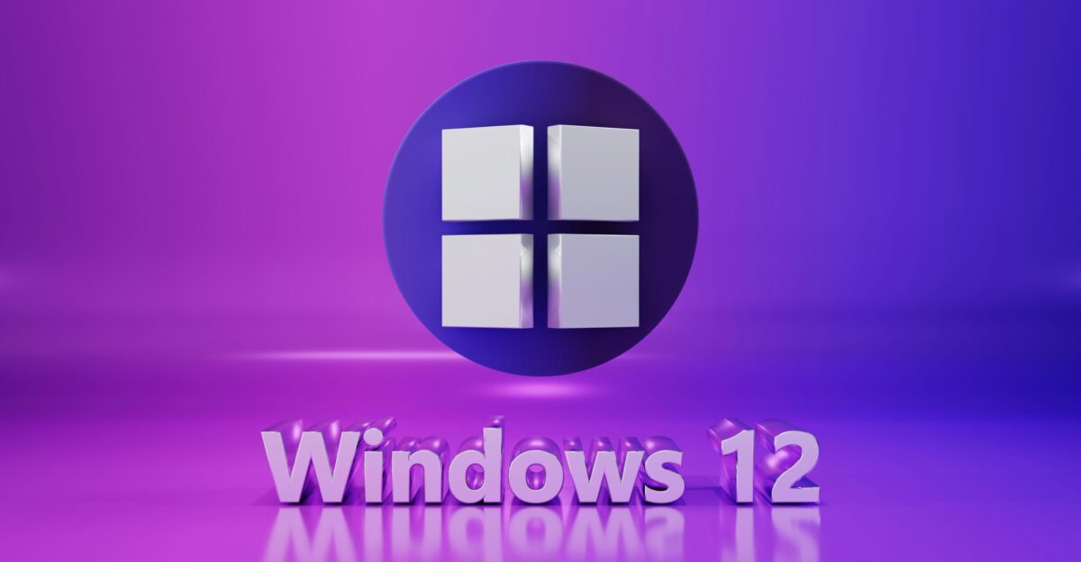 a purple and purple background with the words windows 12