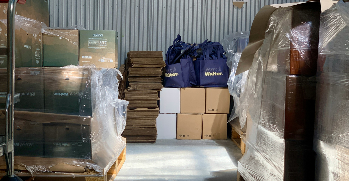 a warehouse filled with lots of boxes and bags