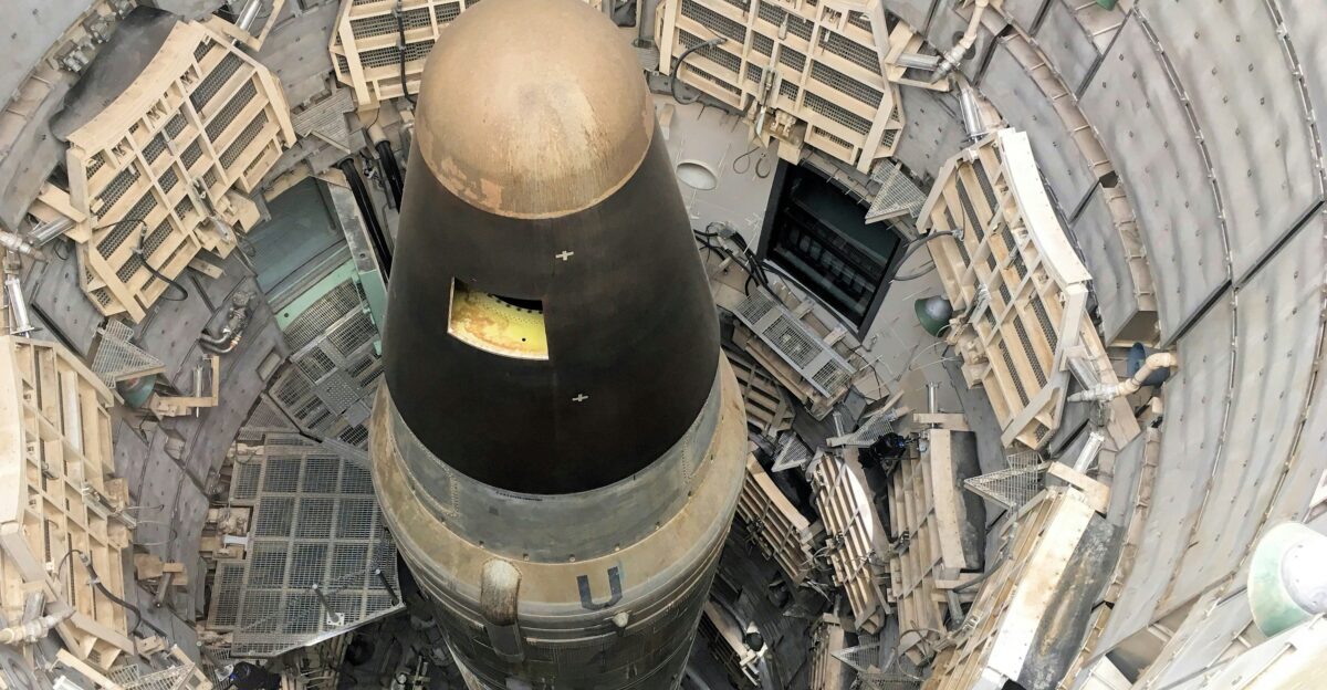 An aerial view of a large metal object