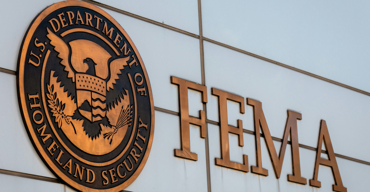The fema logo is displayed on a building.