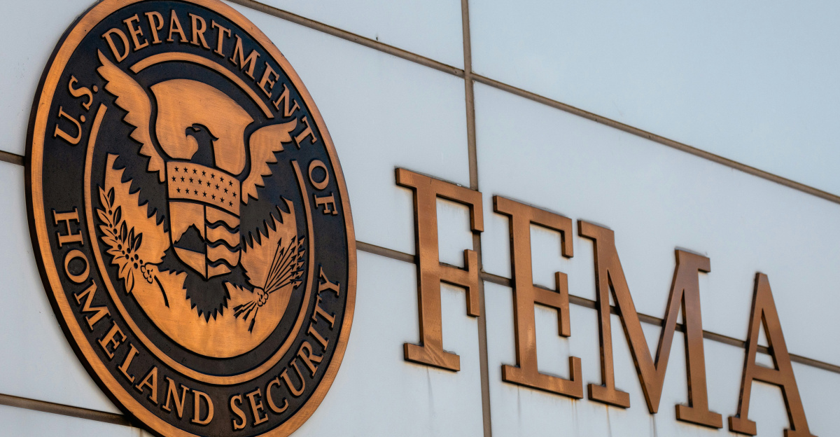 The fema logo is displayed on a building.