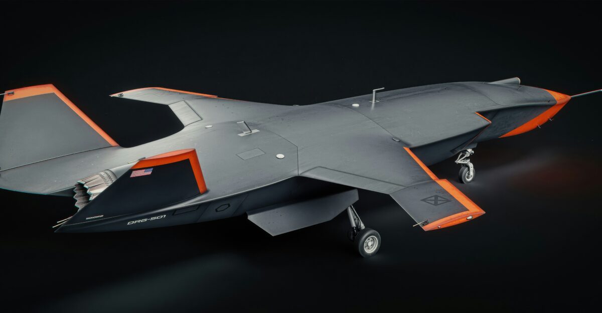 A modern drone is pictured