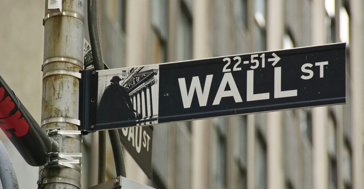 Wall street street sign in new york city