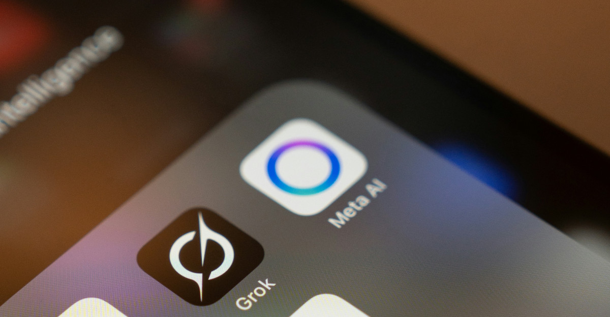 Smartphone screen displays ai app icons chatgpt grok meta ai gemini
