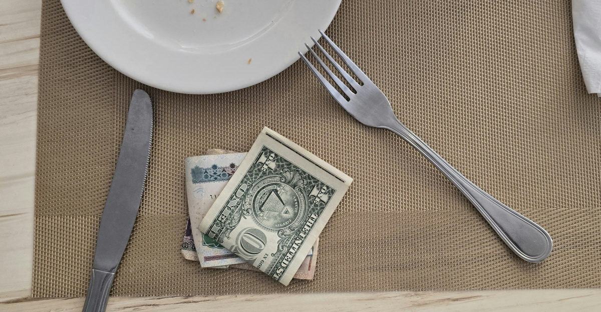Money left on table after meal