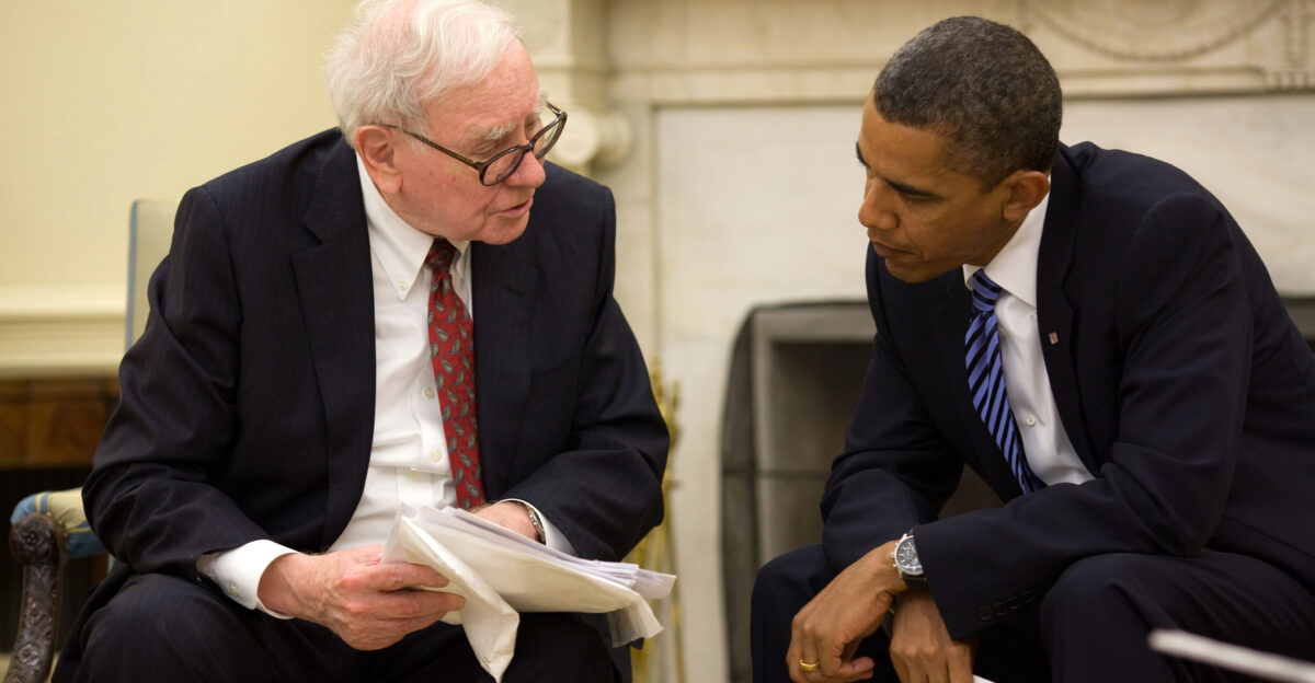 President Barack Obama and Warren Buffett in the Oval Office July 14 2010