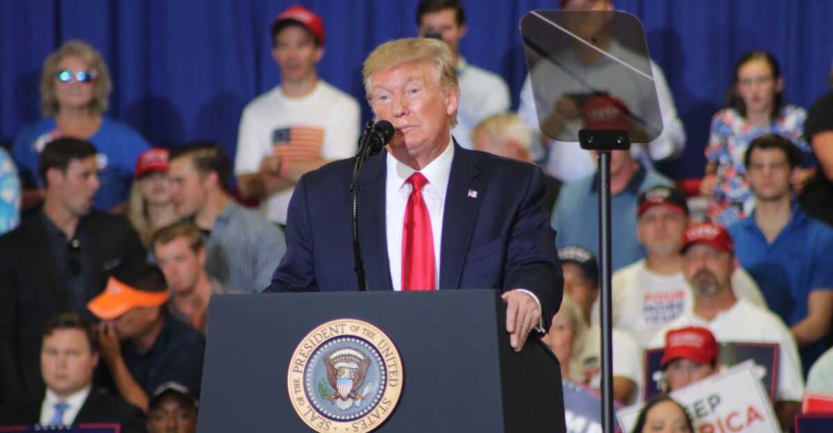 President Donald Trump at the Keep America Great rally in Fayetteville NC on 9 9 2019