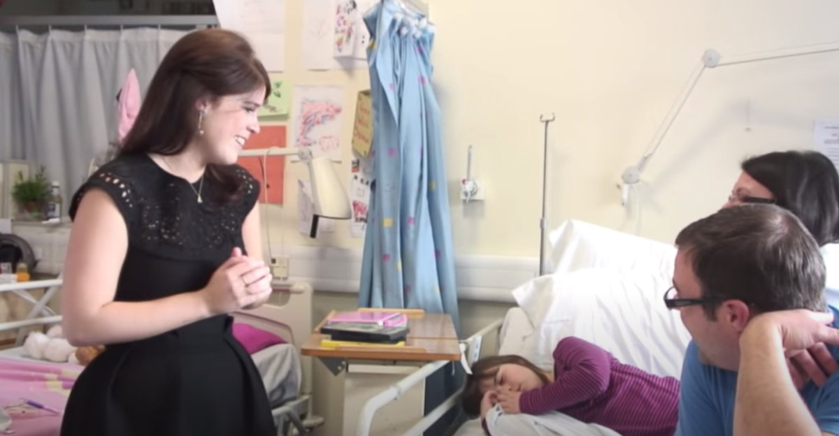 Princess Eugenie visiting the Royal National Orthopaedic Hospital in 2011