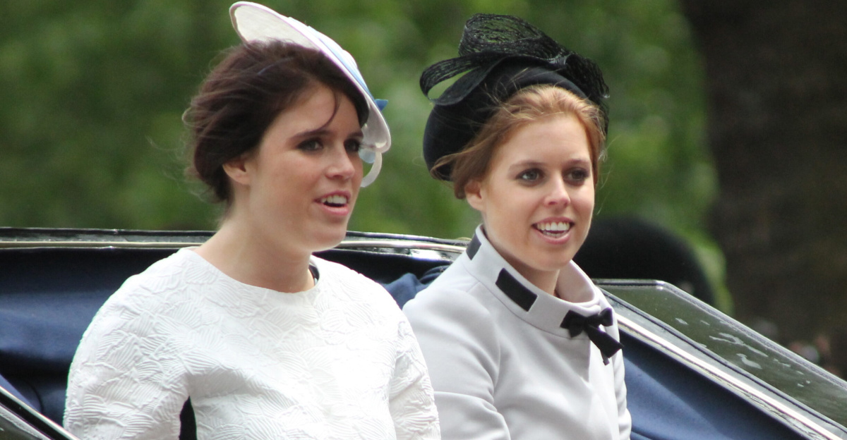 Princesses Eugenie (left) and Beatrice (right), Trooping the Colour June 2013