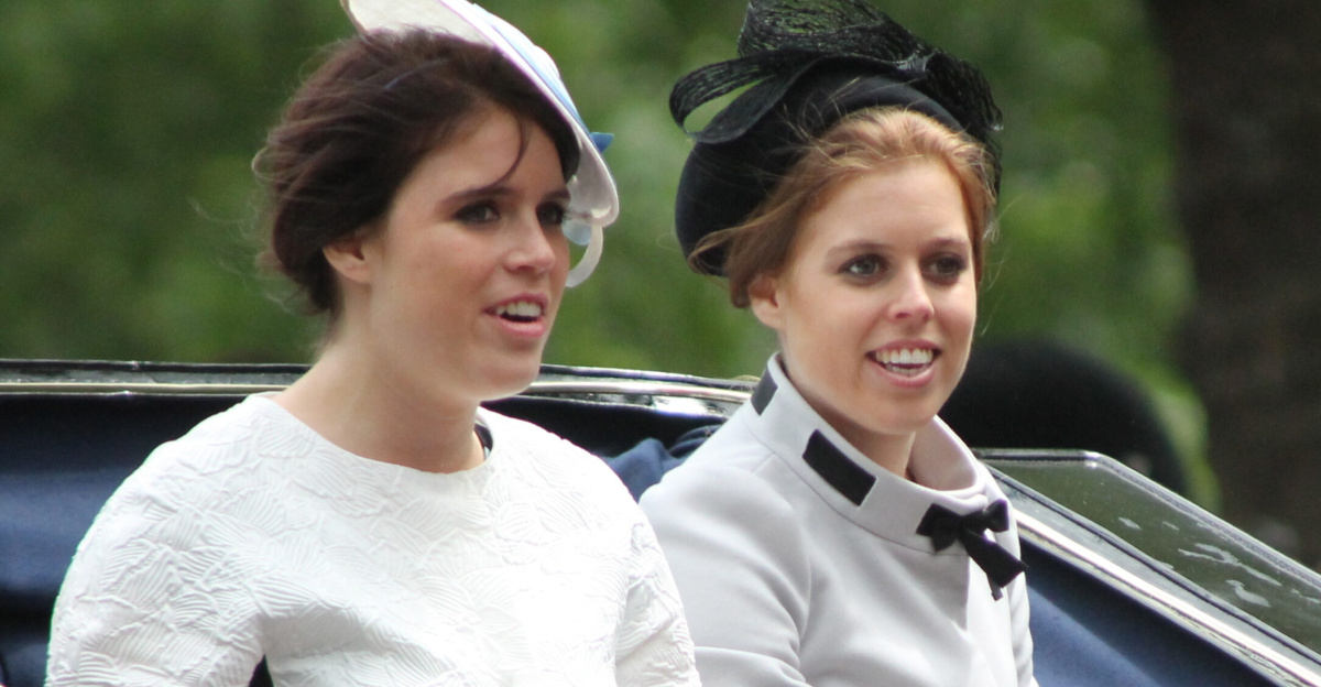 Princesses Eugenie (left) and Beatrice (right), Trooping the Colour June 2013