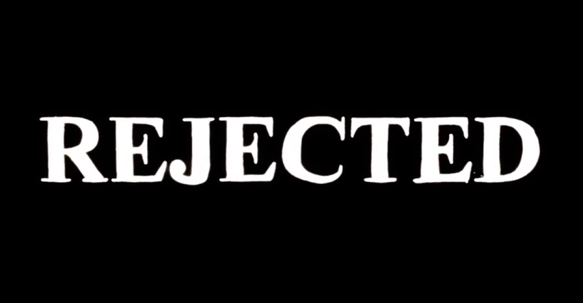 The title card from <i><a href="https://en.wikipedia.org/wiki/Rejected" class="extiw" title="w:Rejected">Rejected</a></i>, a 2000 animated short comedy film by Don Hertzfeldt.
